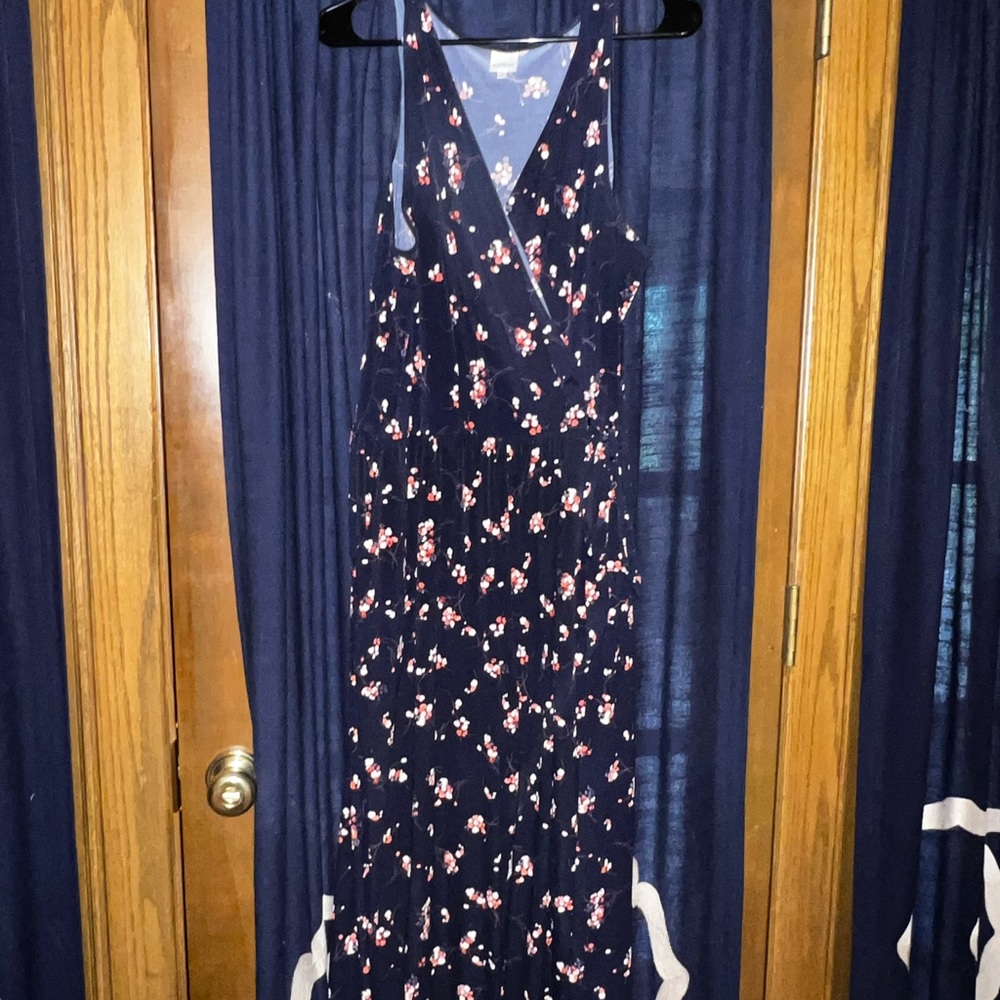 Blue with floral jumpsuit